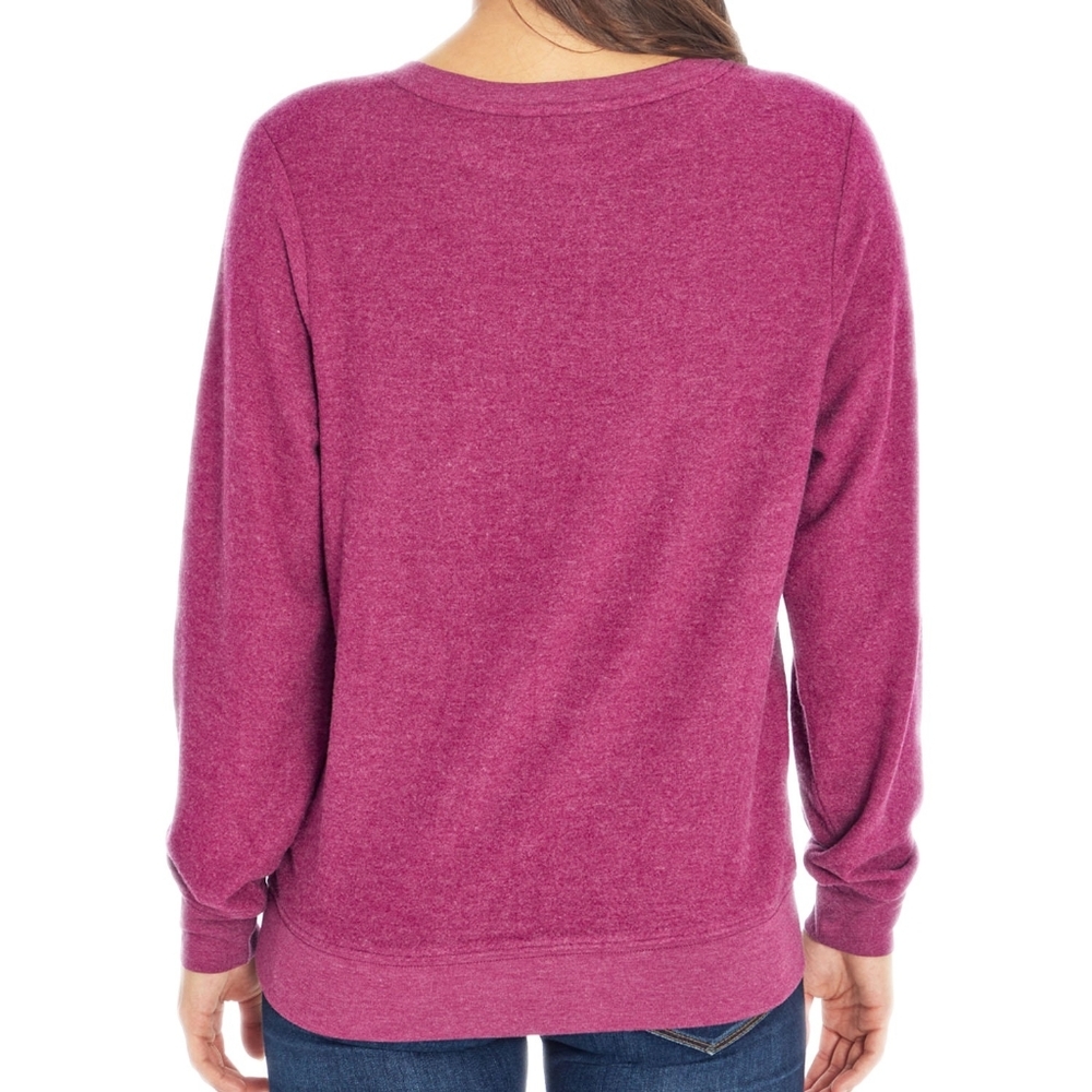 NWT Wildfox $84 Womens Magenta Crewneck Sweatshirt - Picture 3 of 7